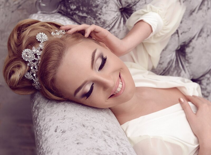 Woman with Tiara — White, Serene