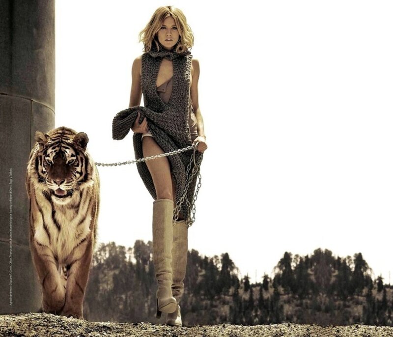 Woman with Tiger — Brown