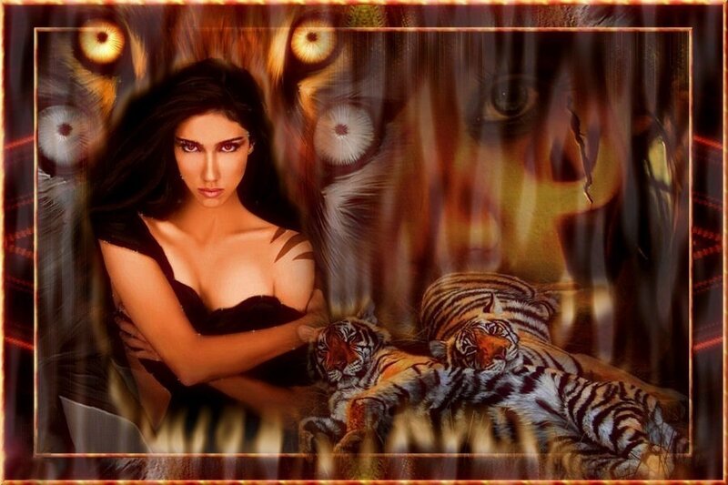 Woman with Tiger Cubs