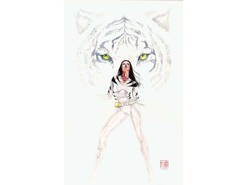 Woman with Tiger Face — White