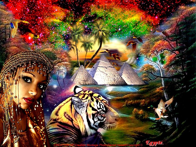Woman with Tiger — Red, Fantastical