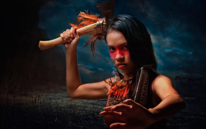 Woman with Tomahawk