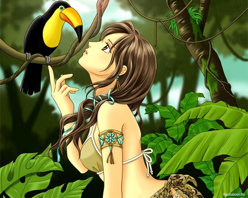 Woman with Toucan