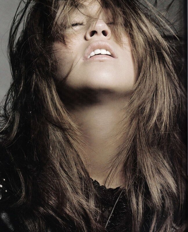 woman with tousled hair