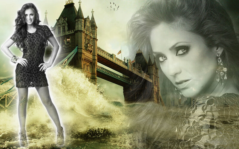 Woman with Tower Bridge backdrop