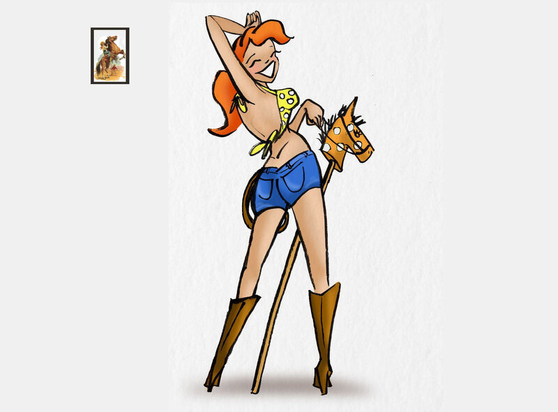Woman with Toy Horse — Orange