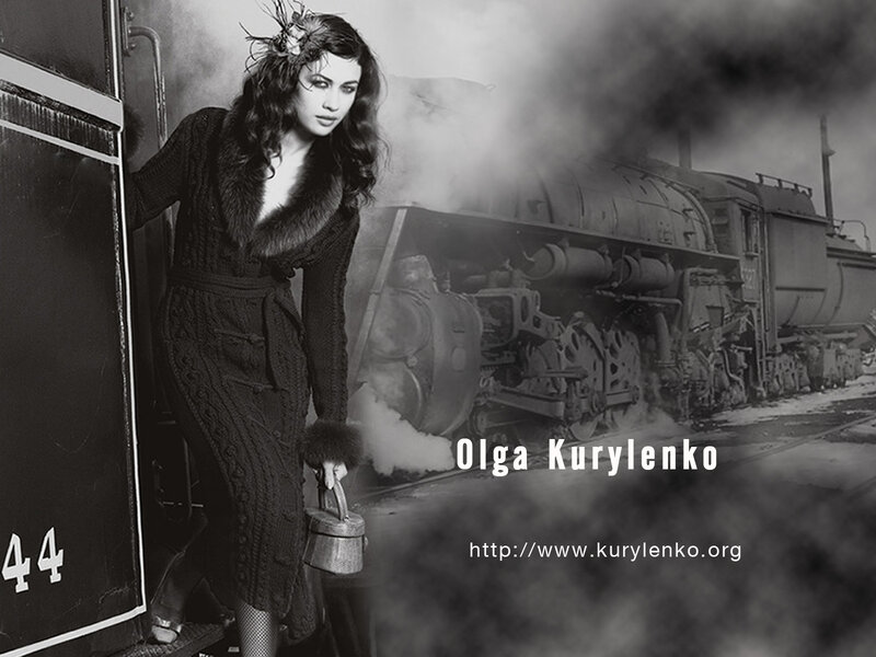 woman with train background