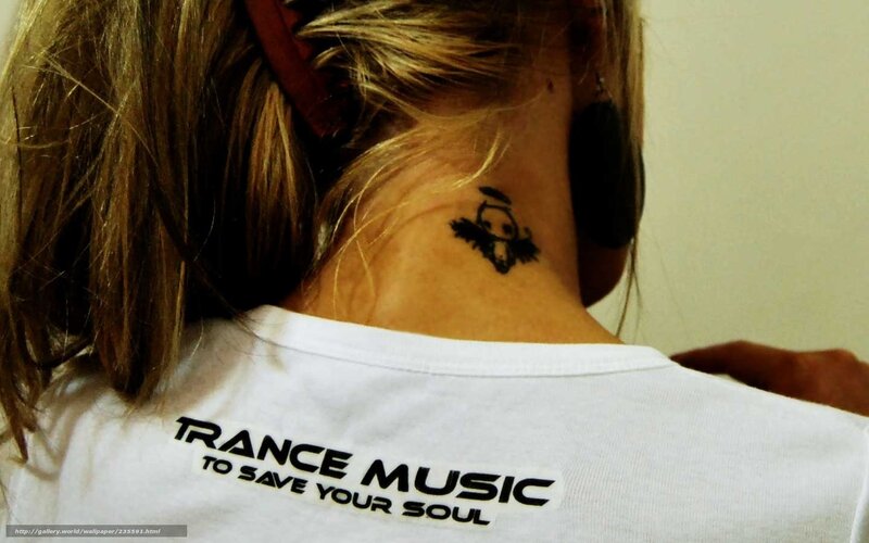 woman with trance music t-shirt