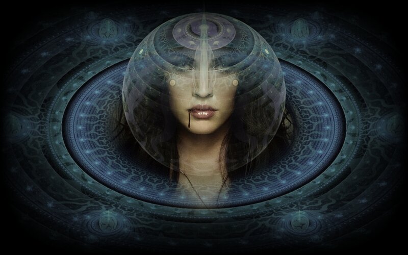 Woman with Transparent Sphere