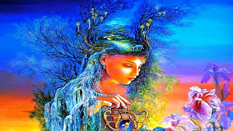 woman with tree crown