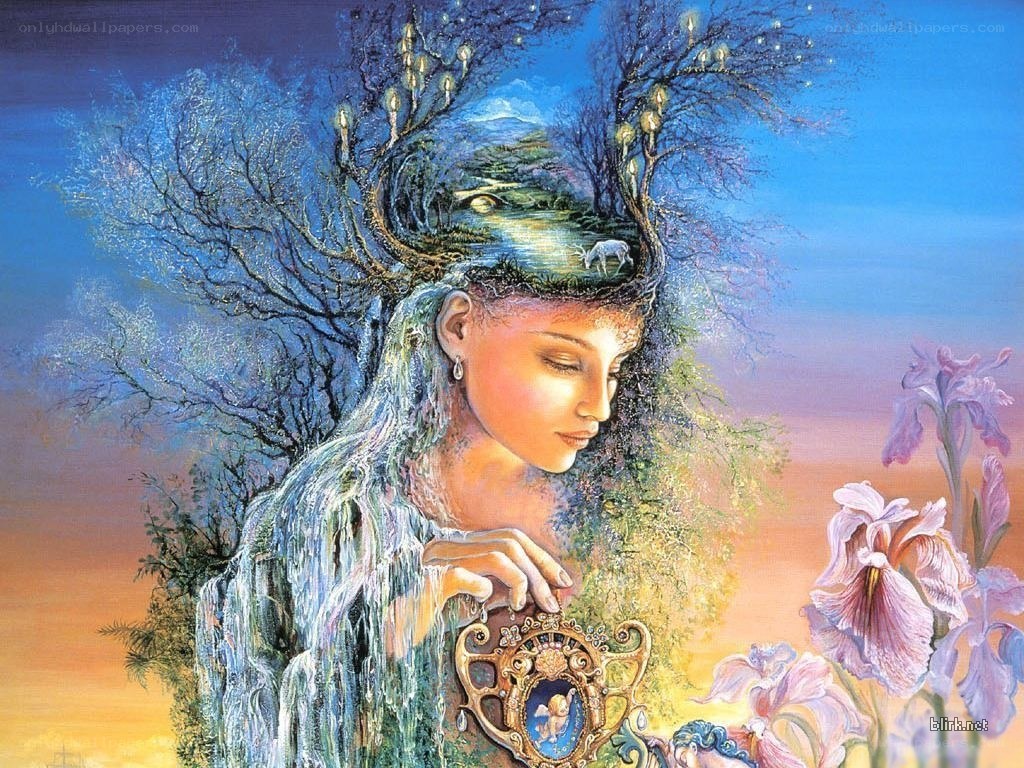 woman with tree crown