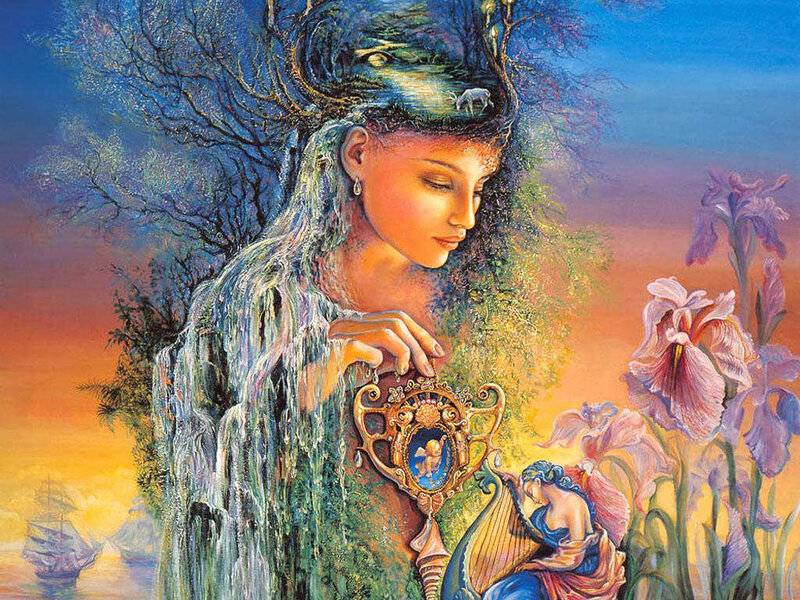 Woman with Tree Hair — Blue