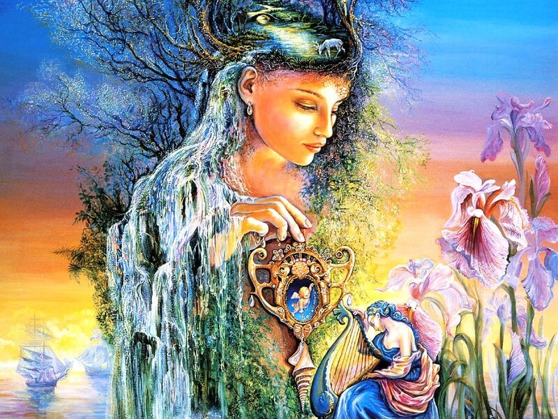 Woman with Tree Head — Blue