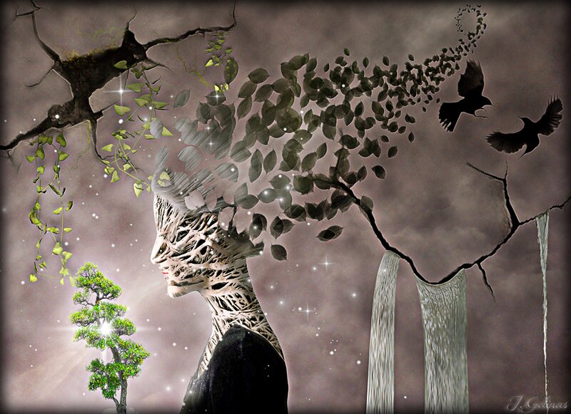Woman with Tree-like Head