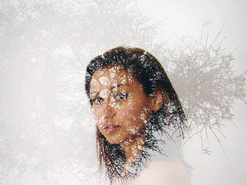 Woman with Tree Overlay