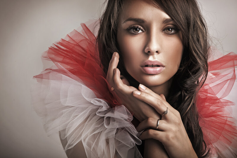 Woman with Tulle Collar