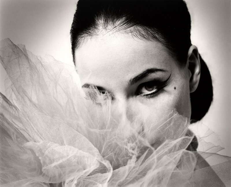 Woman with Tulle Veil — Black, Dramatic