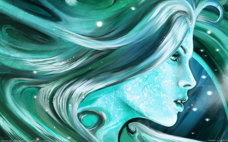 Woman with Turquoise Hair