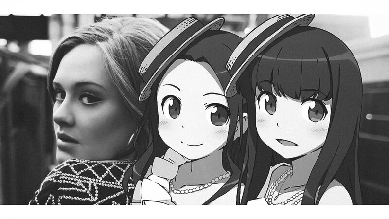 Woman with Two Anime Characters