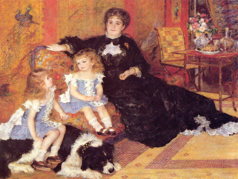 Woman with Two Children — Black, Calm