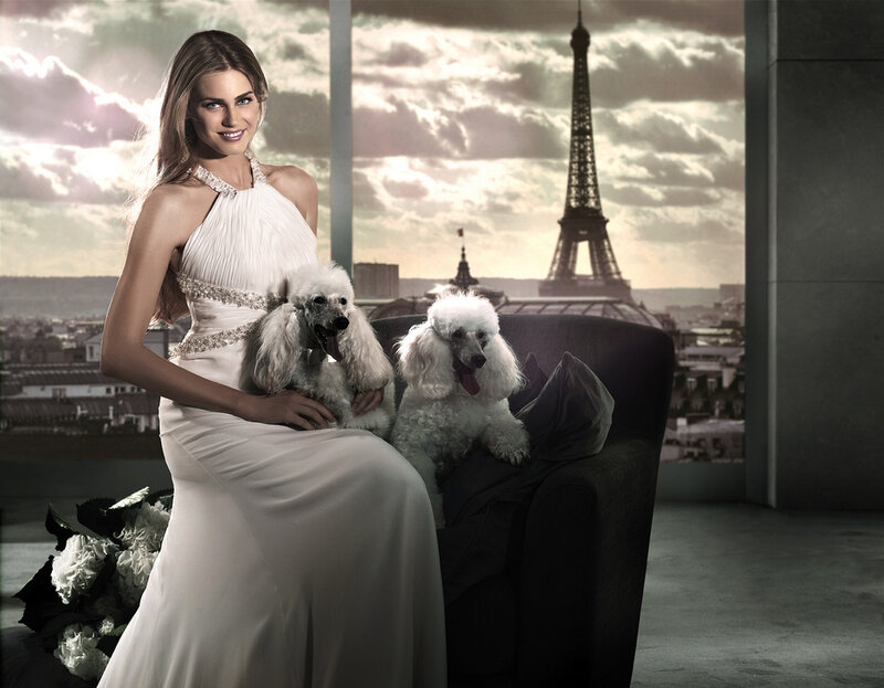 Woman with Two Poodles