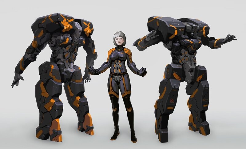 Woman with Two Robots