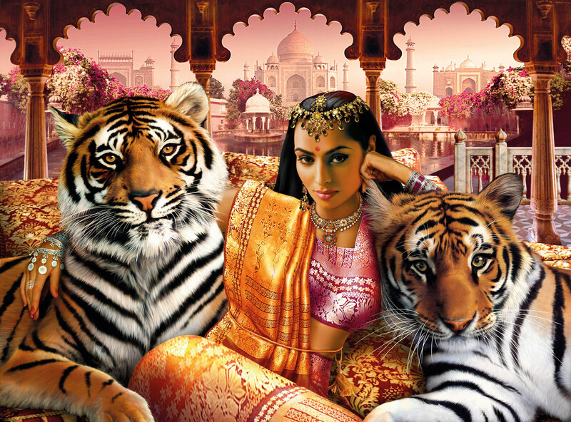 Woman with Two Tigers