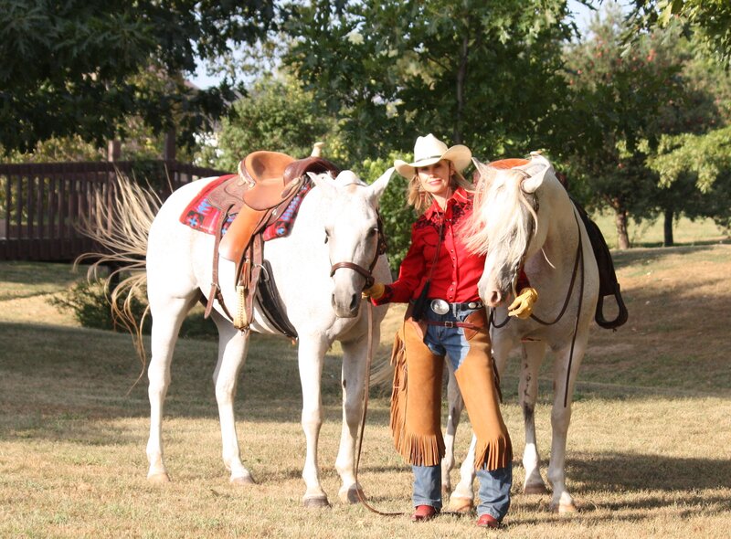 Woman with Two White Horses