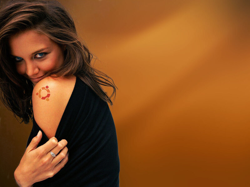 woman with ubuntu logo