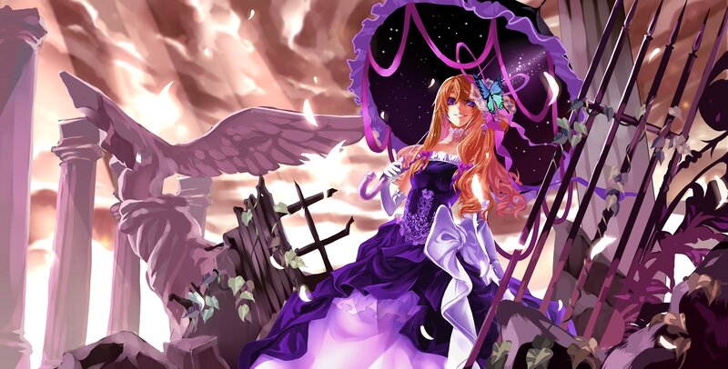 Woman with Umbrella — Purple