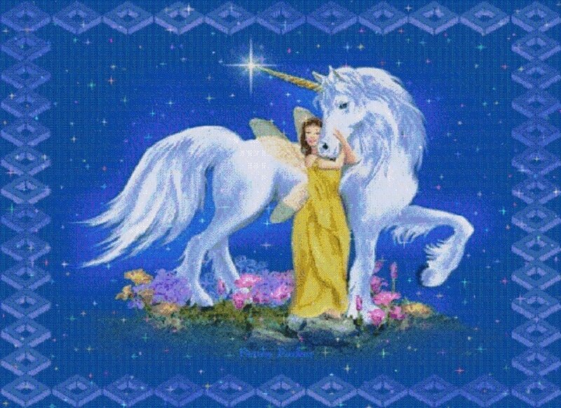 Woman with Unicorn — Blue