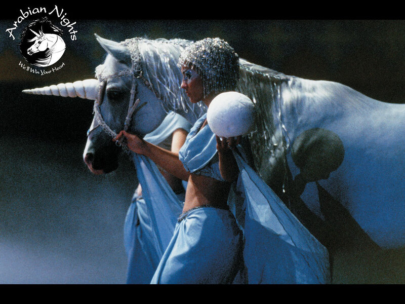 Woman with unicorn horse
