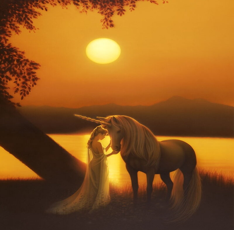 Woman with Unicorn — Orange