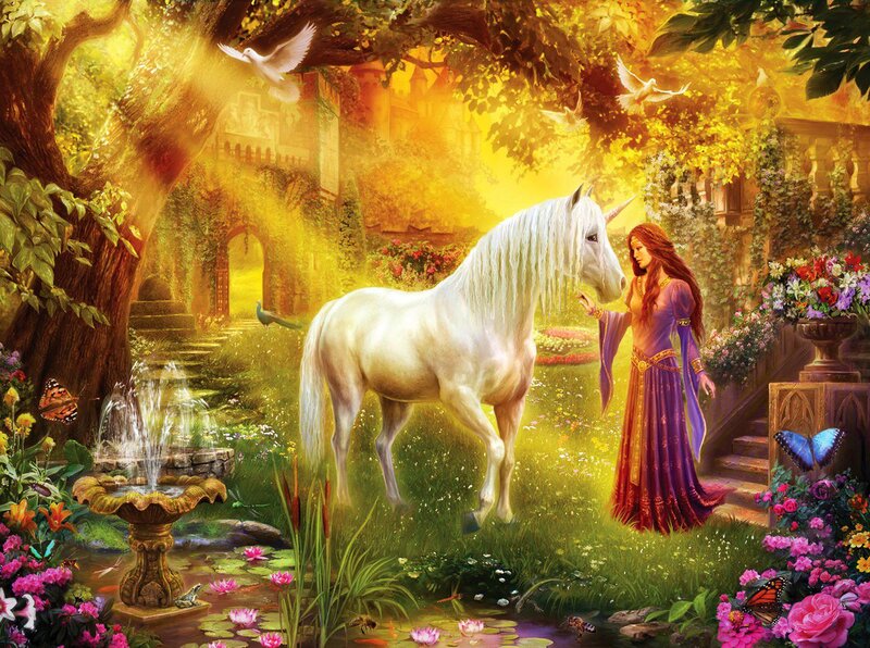 Woman with Unicorn — Yellow