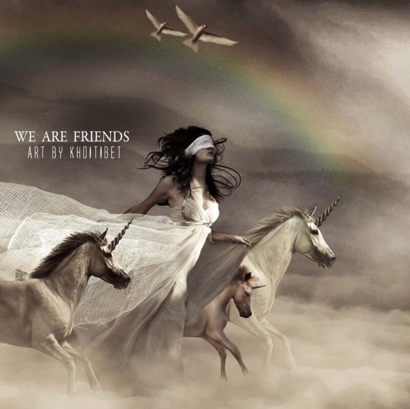 Woman with Unicorns — Gray