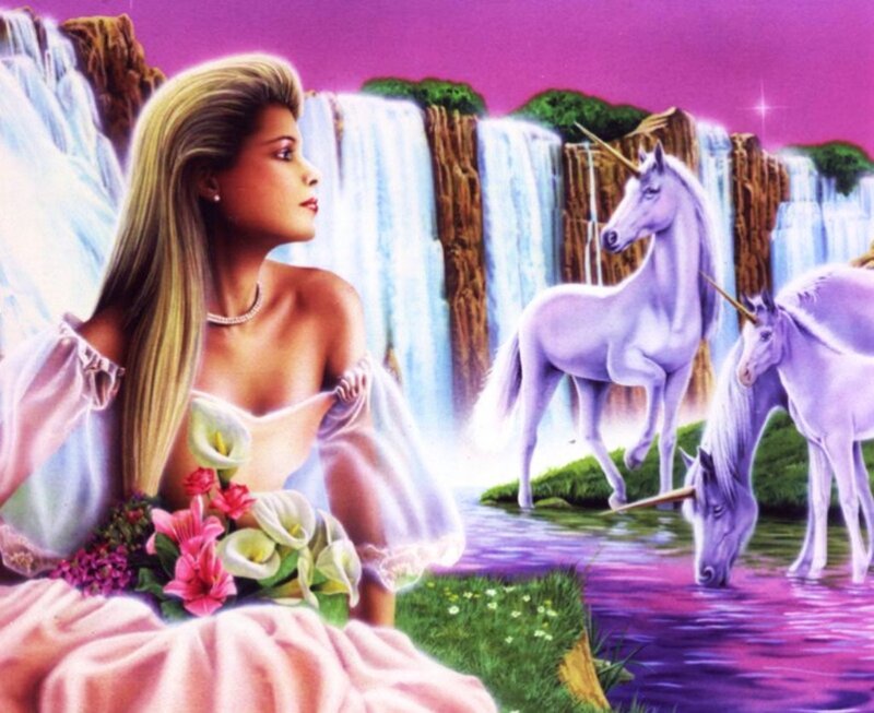 Woman with Unicorns — Purple