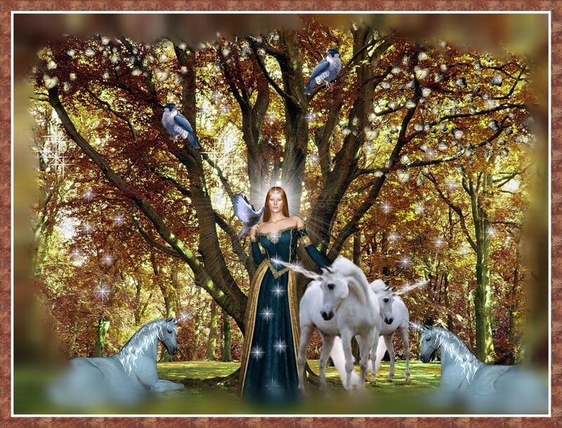 Woman with Unicorns