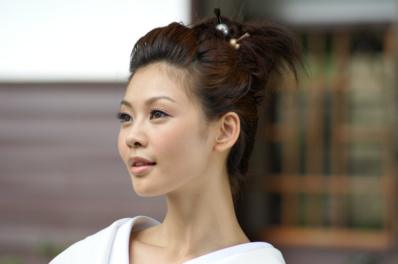 woman with updo hairstyle