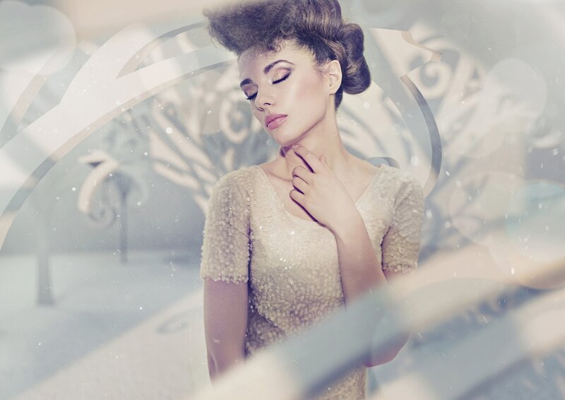 Woman with Updo Hairstyle — Beige
