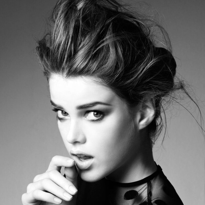 Woman with Updo Hairstyle — Black, Dramatic, Photograph