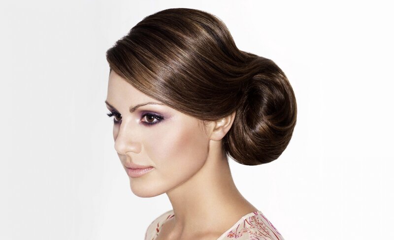 Woman with Updo Hairstyle — Brown, Neutral