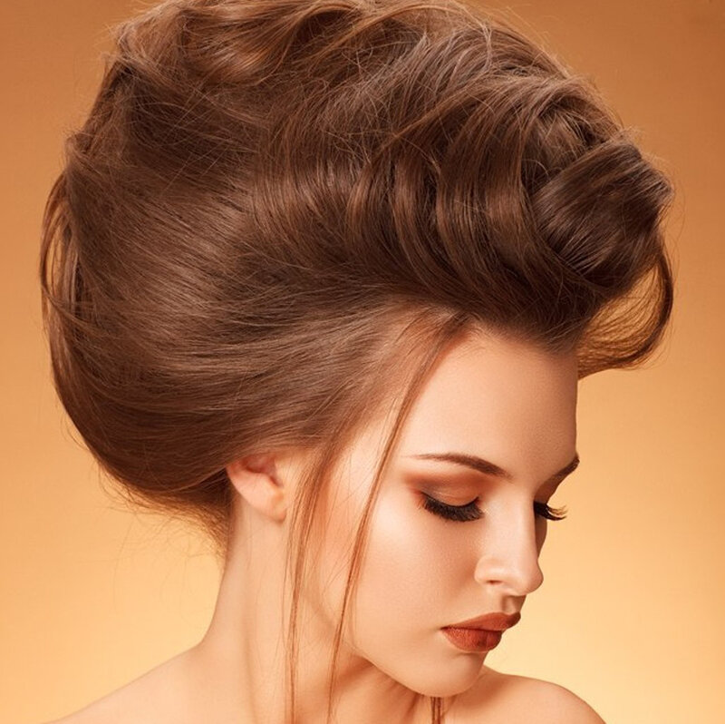 Woman with Updo Hairstyle — Brown, Serene