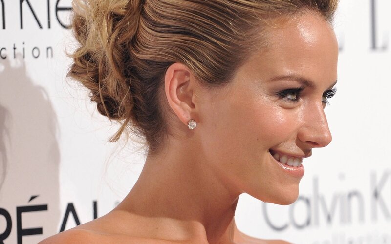 Woman with Updo Hairstyle — Brown, Smiling