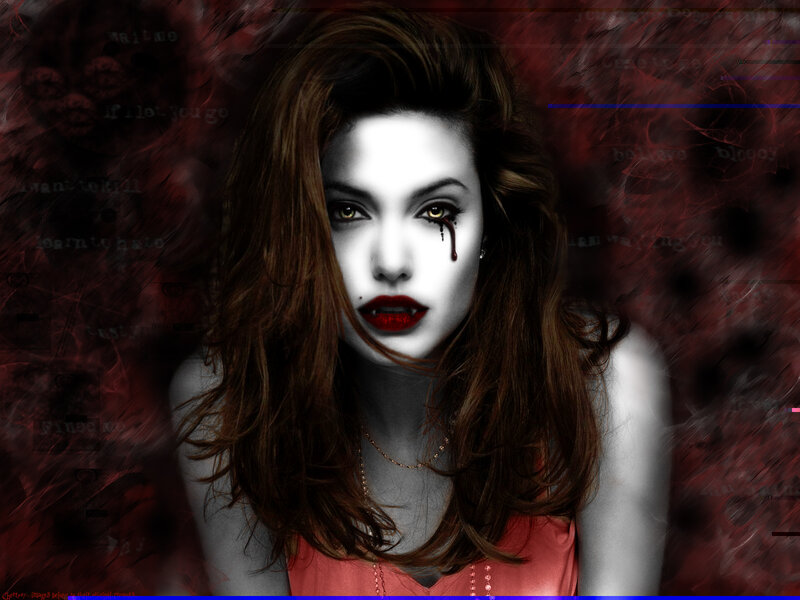 Woman with Vampire Makeup — Black, Dramatic, Dark