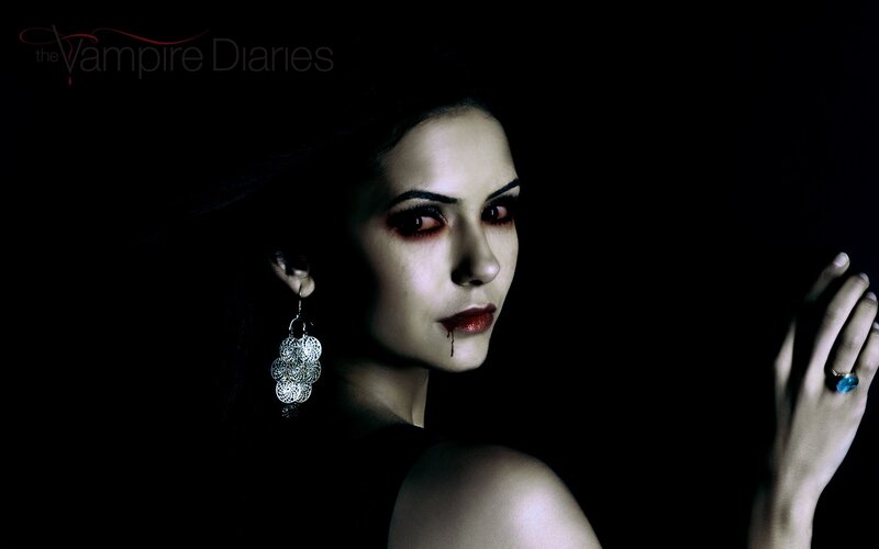 Woman with Vampire Makeup — Black, Dramatic, Night, Photograph, Earring