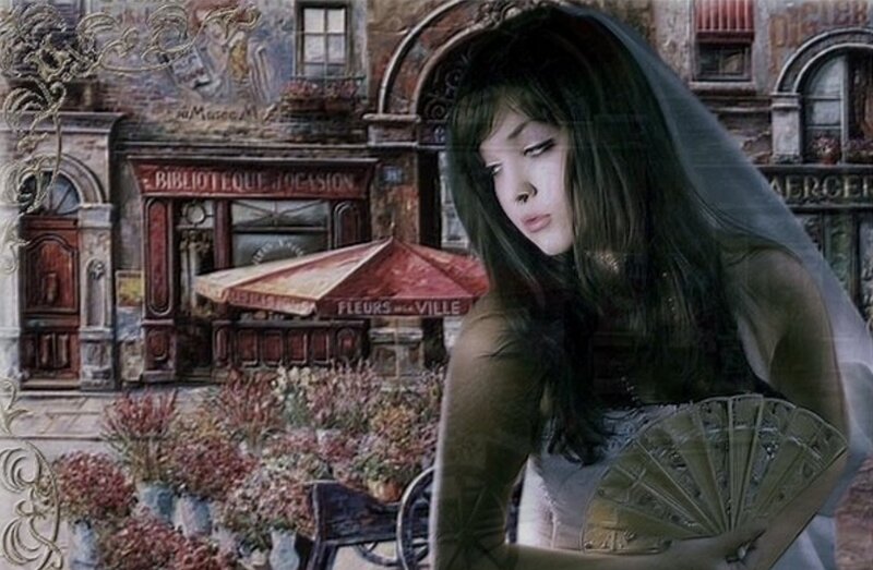 Woman with Veil and Fan