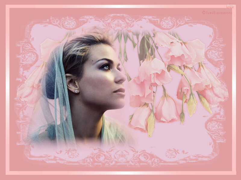 woman with veil and flowers