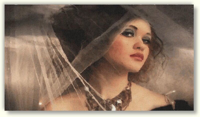 Woman with Veil and Makeup — Brown