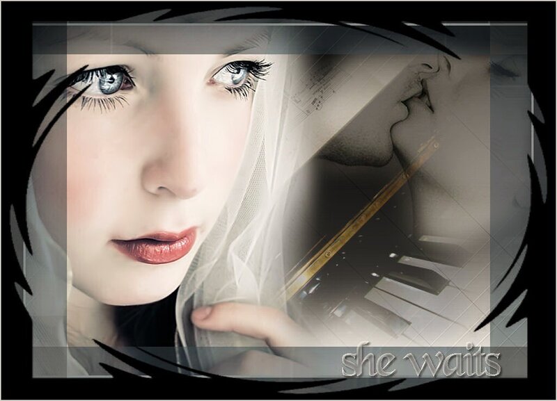woman with veil and piano