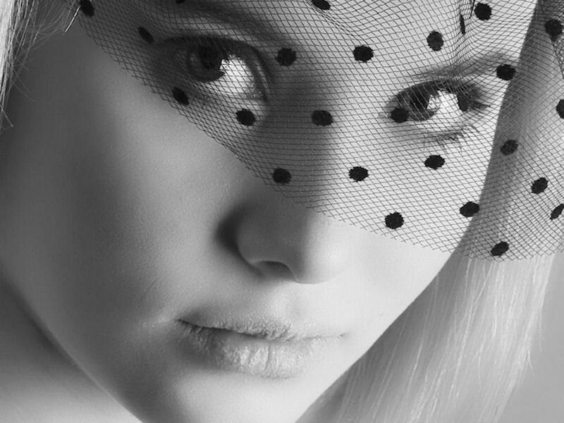 Woman with Veil — Black, Dramatic, Photograph, Eyes